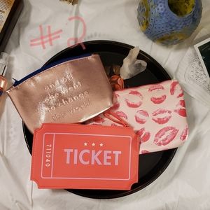 #2 Three Ipsy Cosmetic Makeup Bags Lips Ticket
